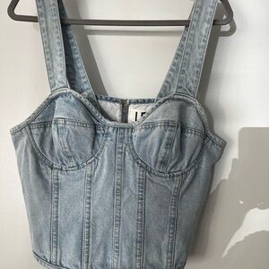 Lovers and Friends Women's Kit
Bustier Halter Top XL Monroe Light
Denim NWT